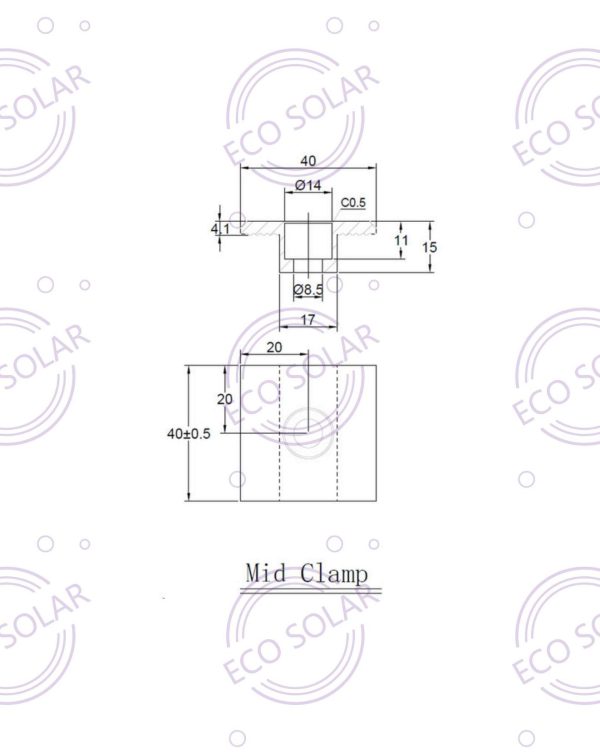 Solar Panel Mounting Rail End Clamp - Image 3